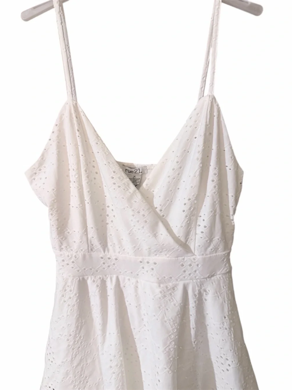Rue21‎ White Eyelet Lace Surplice Romper